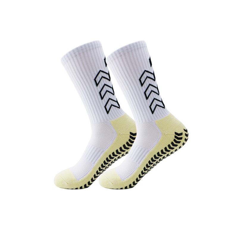 Calcetines de fútbol antideslizantes para hombre y mujer, medias suaves y transpirables de , con fondo grueso, para deportes de fútbol: Blanco