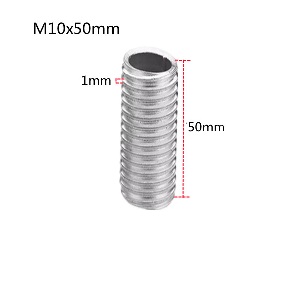 Tubo de diente hueco M10, rosca interna, tuerca de tornillo hueca, tapa de lámpara, varilla de conexión de araña, accesorios de iluminación de Base fija, 10 Uds.: M10