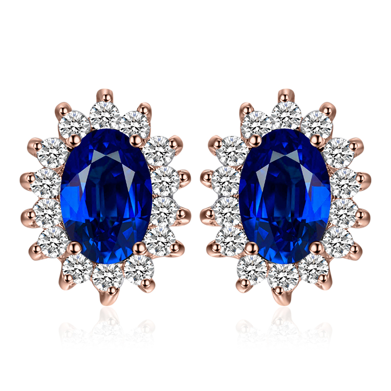 Jewelrypalace Gemaakt Blue Sapphire Ruby 925 Sterling Zilveren Stud Oorbellen Natuurlijke Amethist Granaat Peridot Topaz Prinses Diana: Oranje
