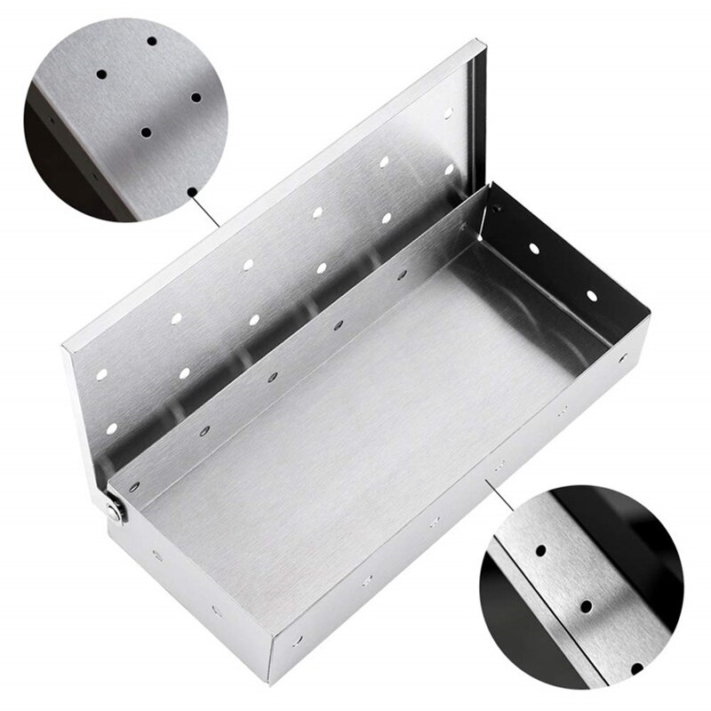 1Pc Wood Chip Smoker Box For Barbecue Grill Stainless Steel Hole Cold Smoke Generator Custom Box BBQ Grill Accessories