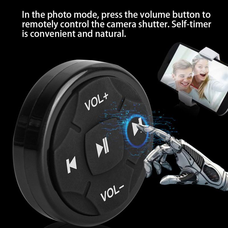 1 Pcs Auto Bluetooth Stuurwiel Mini Bluetooth 4.0 Auto Afstandsbediening Mobiele Telefoon Bluetooth Afstandsbediening