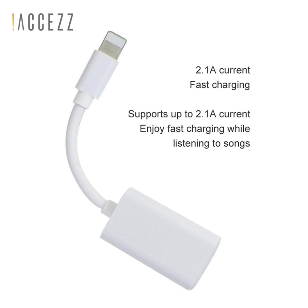 ! ACCEZZ dla jabłko ładowanie adaptera audio dla iPhone X 7 8 plus XS XR IOS 11 rozdzielacz ładowanie słuchawki 2 w 1 konwerter kabla Aux
