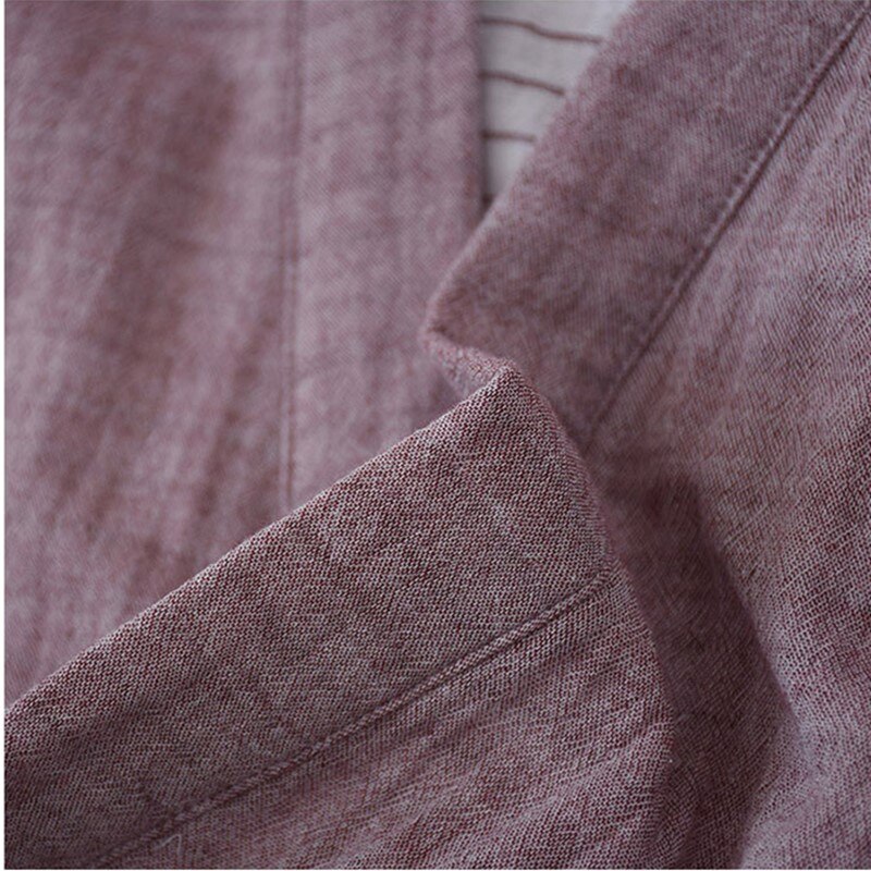 XIFER-Pijama de estilo japonés para hombre, Kimono de algodón para otoño e invierno, cárdigan de gasa de algodón, pantalones de manga de 7 puntos, Color sólido, Hanfu