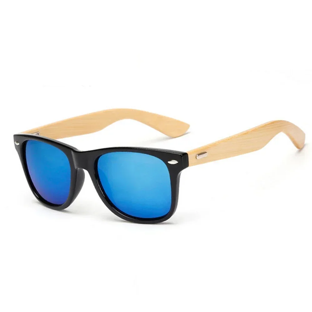 Gafas de sol de madera de 14 colores para hombres y mujeres, gafas de sol cuadradas de bambú para mujeres y hombres, gafas de sol con espejo retro de sol masculino 2025 hechas a mano