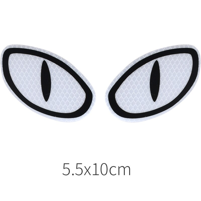 2pcs Car Reflective Strip Stickers Cat Eyes Anti-collision Warning Mark For Motorcycle Styling Decoration Decal Driving Safety: white