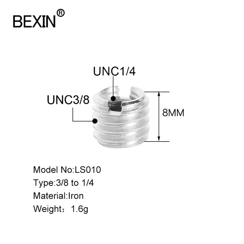 Camera Conversie Schroef Moer 1/4 &quot;Schroef 3/8&quot; Schroef Montage Adapter Schroef Voor Camera Quick Release Plaat Statief monopod: LS010   1PC