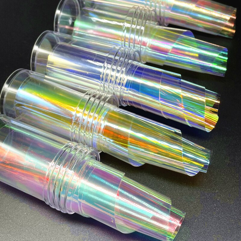 Papel de celofán para decoración de manicura, lámina de vidrio Aurora de 100CM, de tendencia de uñas coreanas, cubitos de hielo