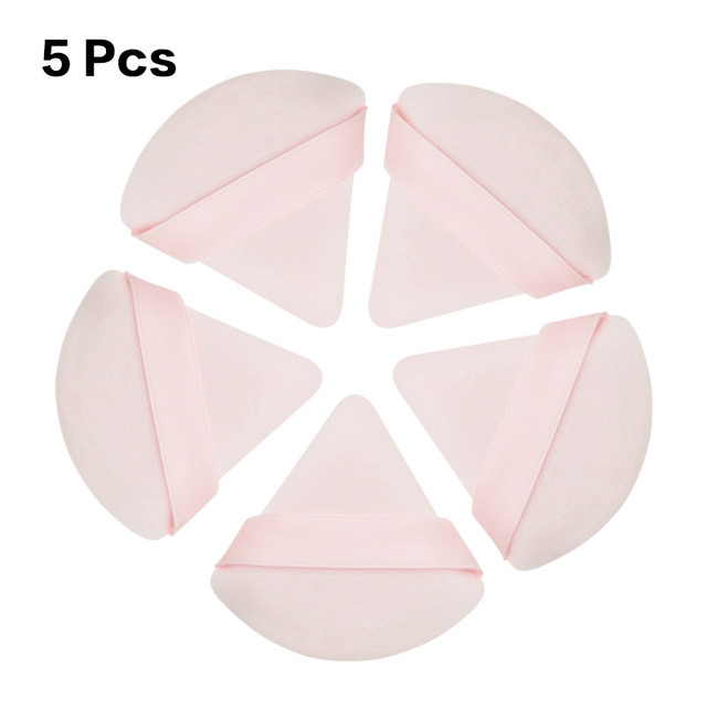 Mini esponja triangular para maquillaje facial, 5/10 Uds., cosméticos, esponja para polvos faciales de algodón suave, herramientas para maquillaje de terciopelo lavables: Verde