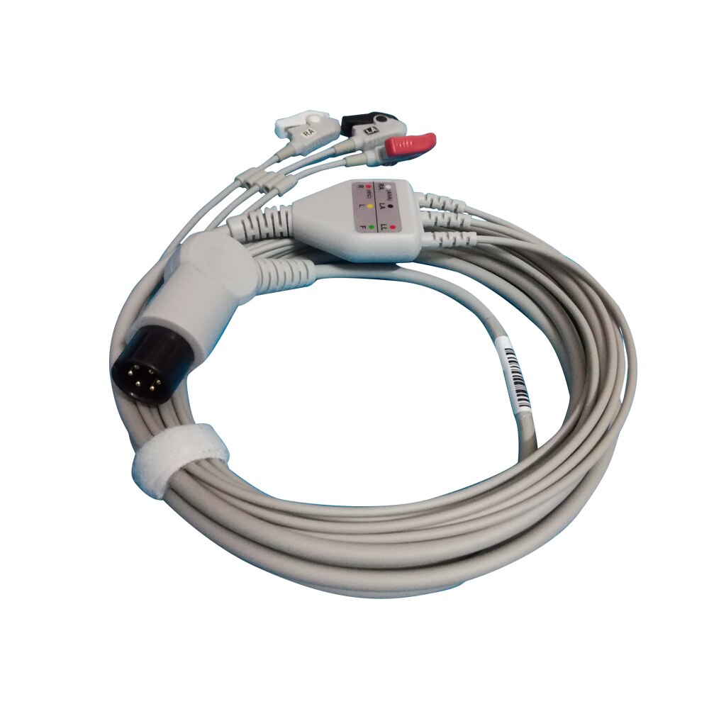 Mindray PM7000 PM8000 PM9000 MEC1000 MEC2000 6 Pins Een Stuk 5 Lood 3 Lead Ecg-kabel Snap Clip Op terminal