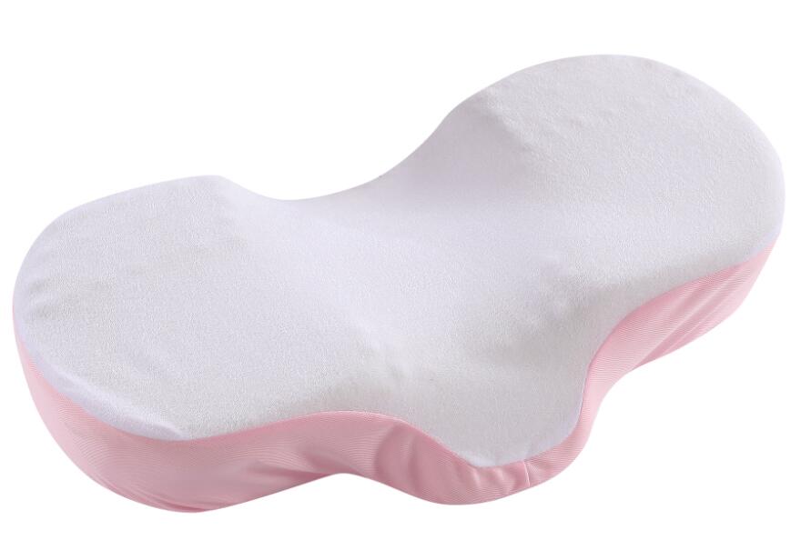 Memory Foam Anti Wrinkle Pillow Ergonomic Curve Improve Sleeping Pillows Perfect Concave Headrest Neck Support: Pink