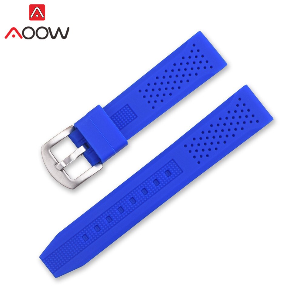 Pulseira universal de silicone, pulseira à prova d&#39;água para gear s2 s3, 16mm, 18mm, 20mm, 22mm e 24mm: Blue / 24mm