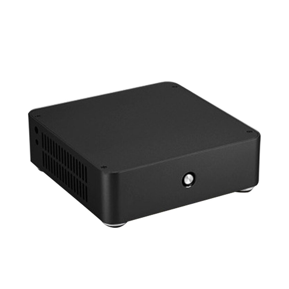 E-H60 Mini ITX Practical Aluminum Alloy Slim Computer Case Gaming HTPC Chassis Cooling Without Power Supply Audio Horizontal