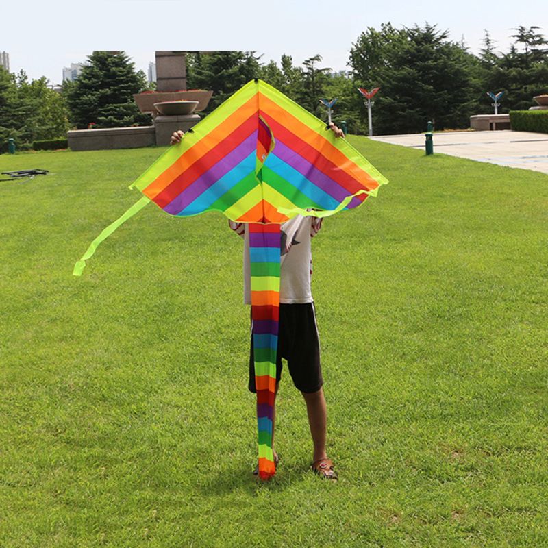 Lange Staart Rainbow Kite Outdoor Vliegers Vliegen Speelgoed Kite Voor Kinderen Kids H55B