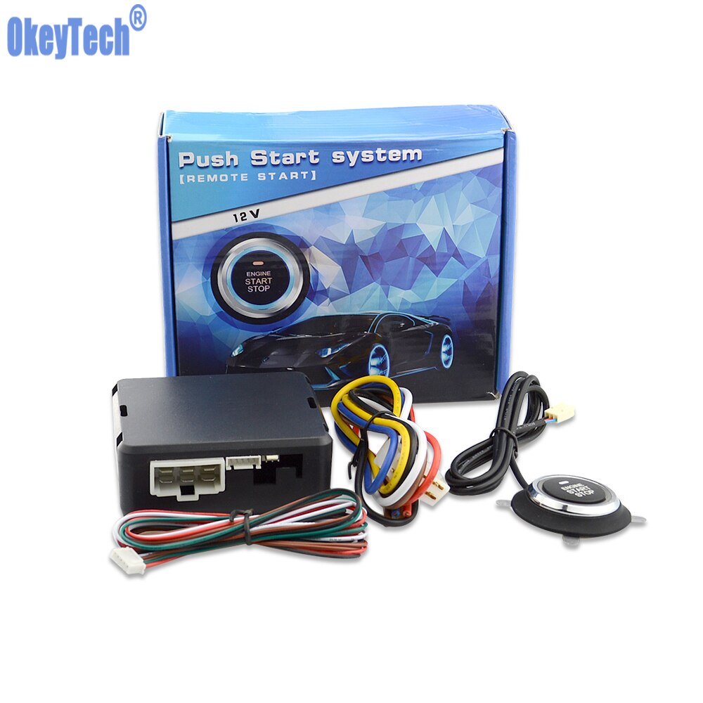 OkeyTech Best Car START STOP Engine System Push Button keyless Entry System With Start Stop Button Auto Alarm Remote Engine
