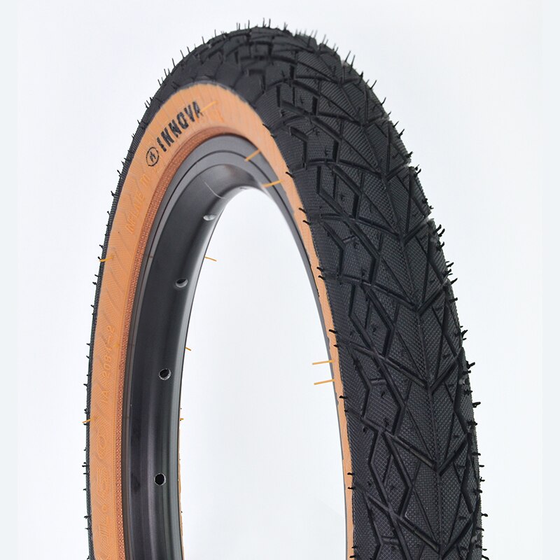 INNOVA 14 inch Folding Bike Tire 14x1.5 40-254 Retro Yellow Edge Tire Small Wheel Folding Bike 412 Folding Steel Tire