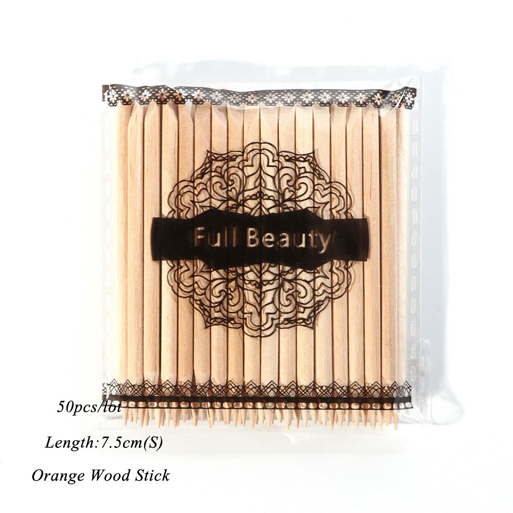 10/30/50/100pcs Bois Baguettes D&#39;orange Ongles Cuticule Poussoir Retrait Parsemant Gemme Outil De Manucure Pédicure Ongles Ensemble de Bâtonnets De NT709: 50pcs S