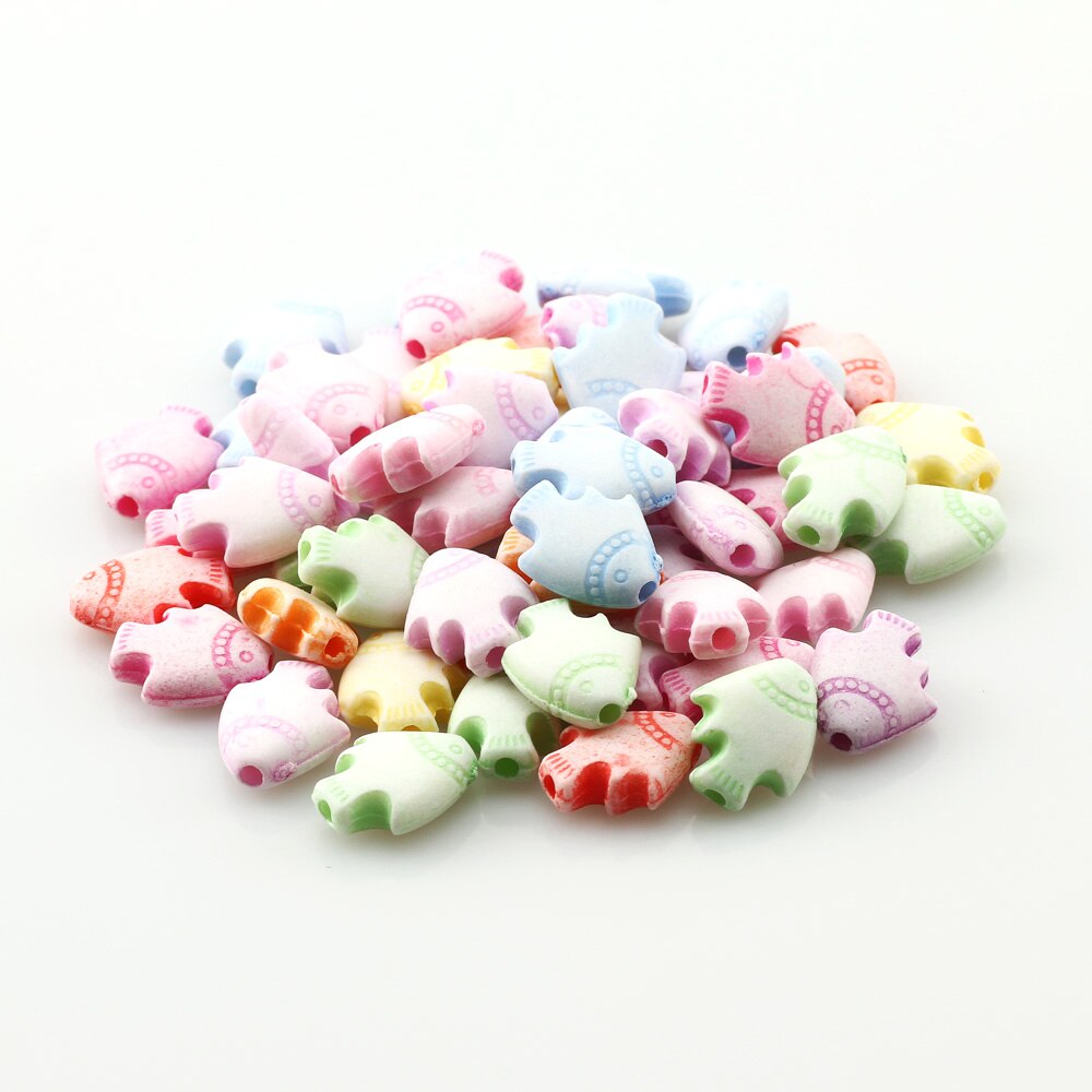 Mehrfarbige, niedliche acrylperlen in cartoon-form, lose zwischenperlen für die schmuckherstellung (diy-ketten, ohrringe, halsketten, armbänder): 12 x 9mm 100 stück