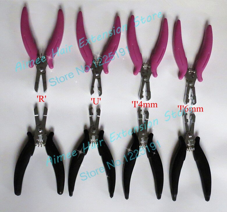 1 stks/partij zwart handvat rebond remover/haarverlenging tang/fusion rebonds remover/haar tang