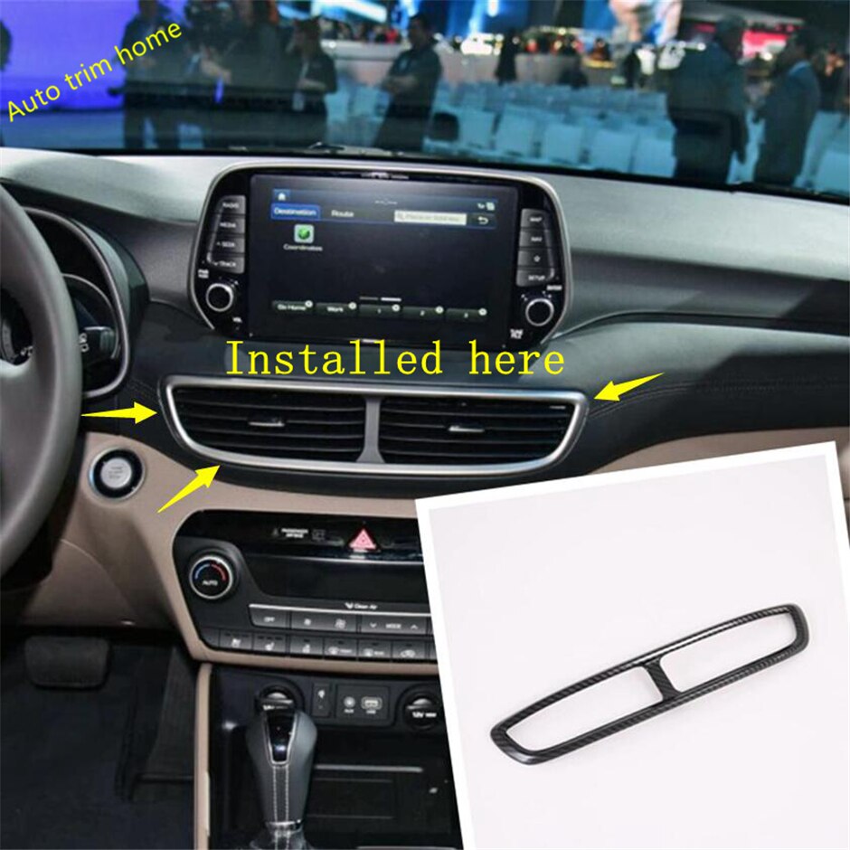 Central Air Conditioning AC Outlet Vent Cover Trim Fit For Hyundai Tucson Auto Accessories ABS Carbon Fiber