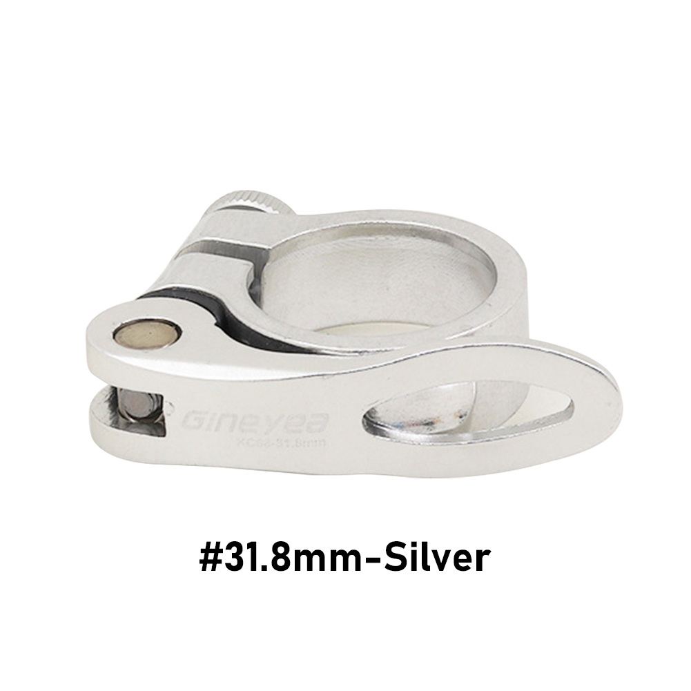 Alloy Bike Seat Clamp Aluminium Quick Release Mountain MTB BMX Road Bike bicycle Seatpost Clamp: 31.8mm-Silver