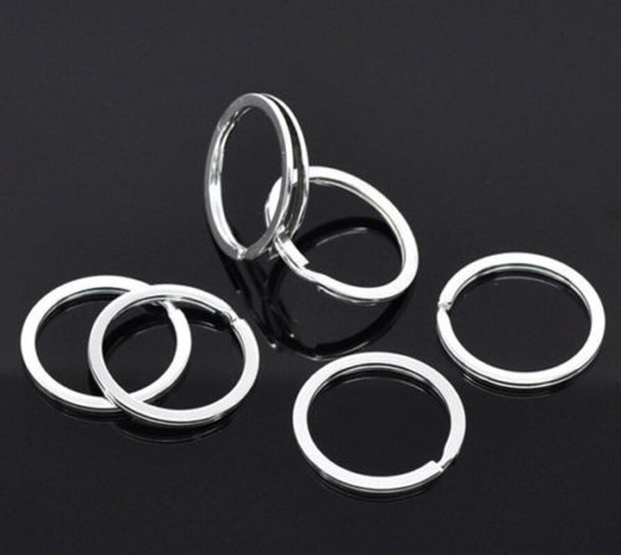 10/50 stücke Metall Silber Blank Schlüsselring Split Ring Keyfob Key Halter Anhänger Ringe Auto Hause DIY Schlüssel Ketten Zubehör