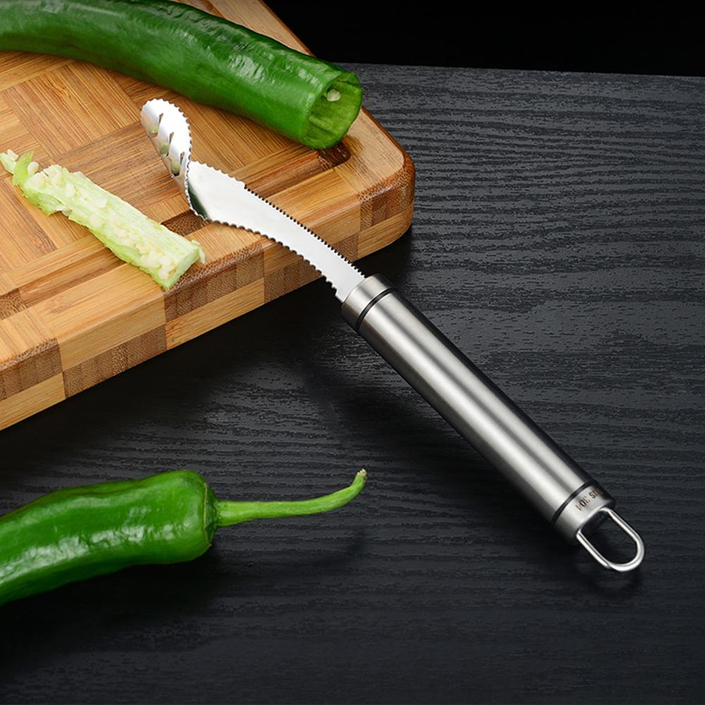 Stainless Steel Cut Pepper Core Remover Remover Pepper Twist Fruit Core Remove Pit Green Pepper Seed Tomato Core Remover Tool