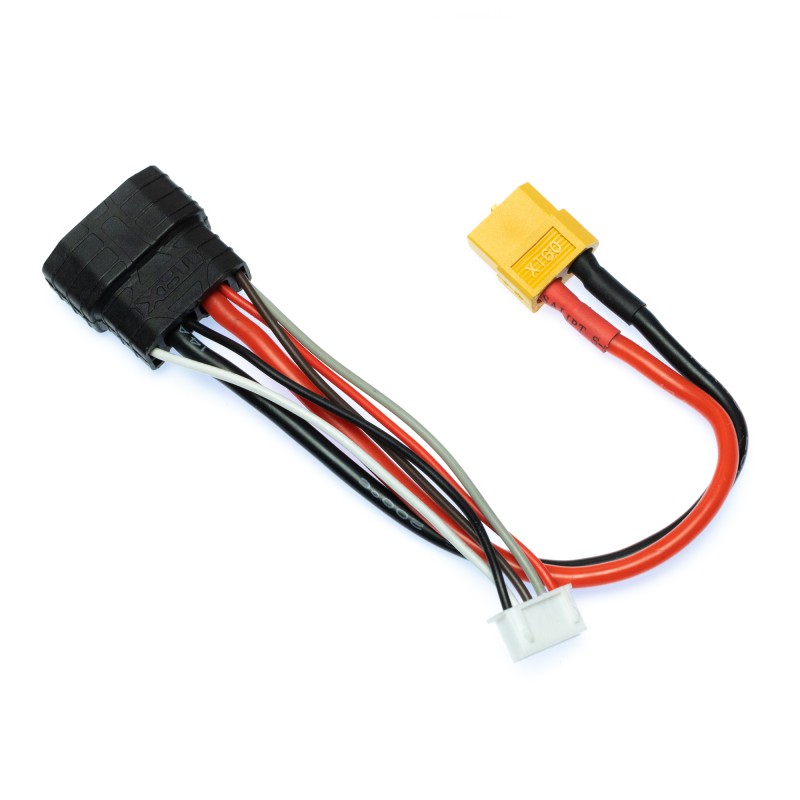 Cable adaptador de carga de batería Lipo 2S/3S/4S XT60 hembra a TRX Traxxas ID macho Cable de equilibrio de carga Cable 14awg 150mm: Rojo