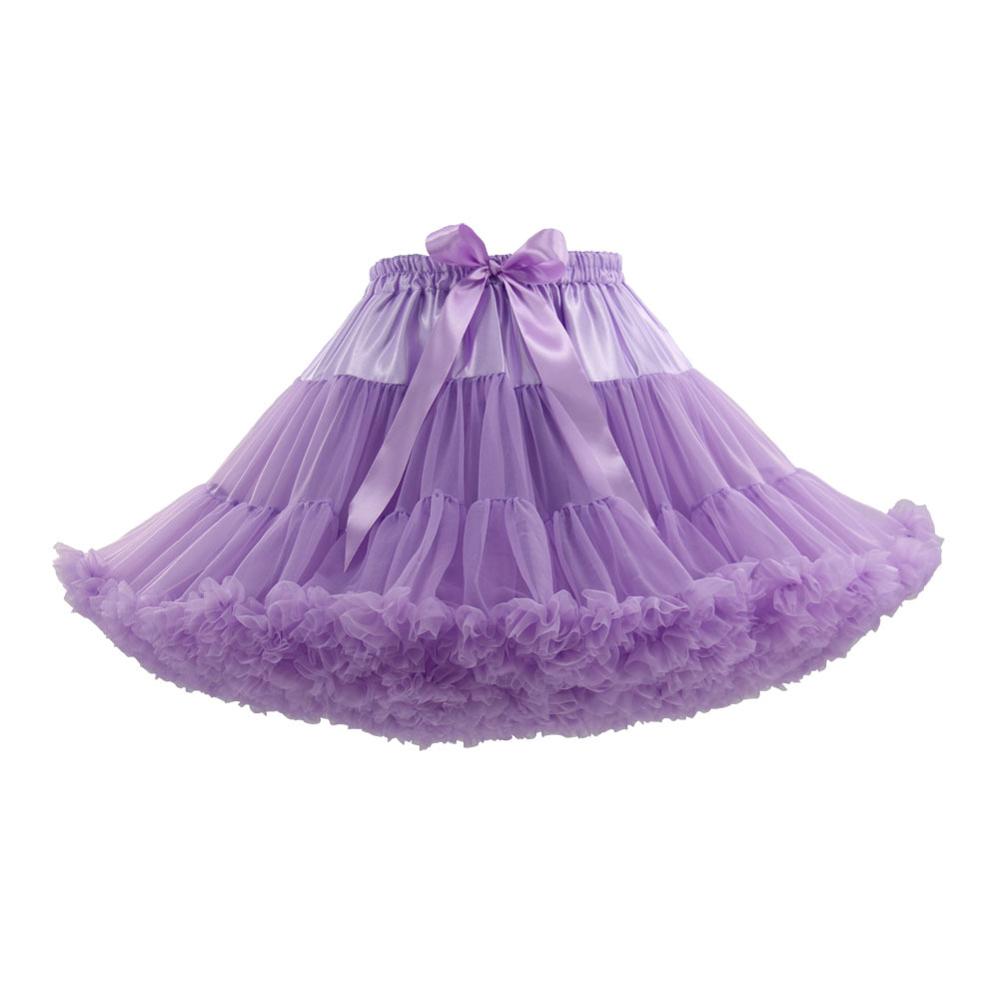 Hongfuyu rokken dames pluizige tutu petticoat onderrok volwassen sexy minirok hoge empire ballet rok jupon bruiloft accessoires: Lichtpaars