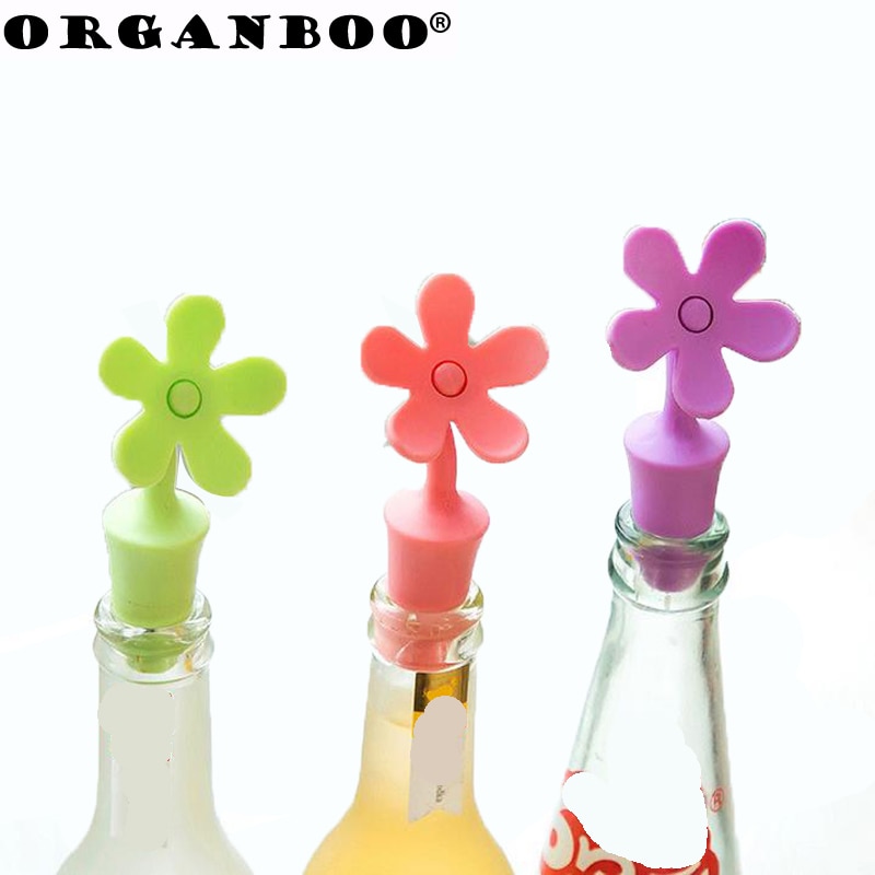 ORGANBOO 1 ST snoep kleuren milieuvriendelijke siliconen wijn stopper bloem flessenstop rode wijn plug