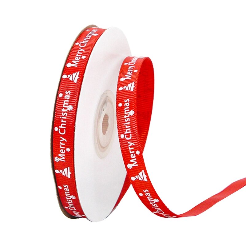 10 rollos de rollo de lazo grogrén verde para manualidades embalaje para , decoración navideña, 25 yardas: RED