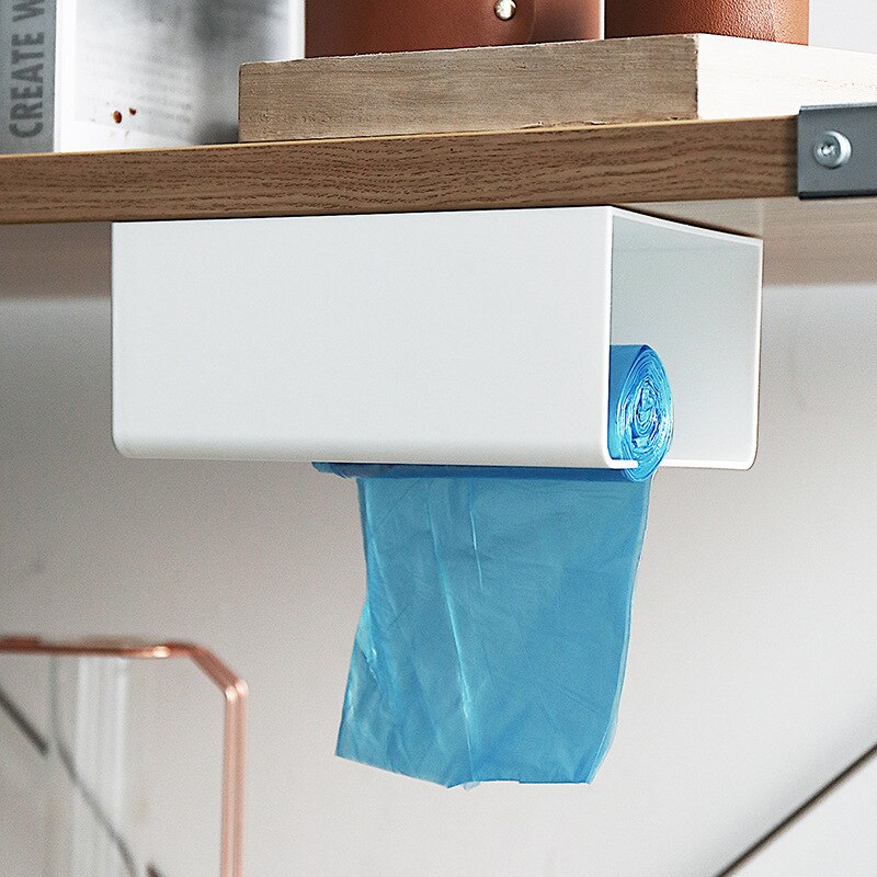 Seinälle seinälle kiinnitettävä paperipyyhehylly keittiö saumattomat tarrat paperilaatikko muovinen monitoimi wc-paperirasia roskapussiteline