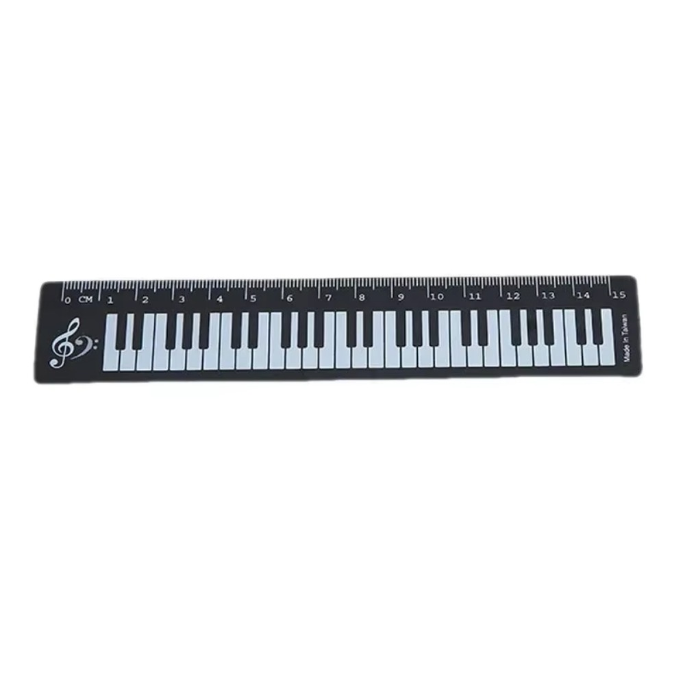 Office Stationery Music Straight Rulers Cat Musical Note Piano Transparent Ruler Bookmarks Measuring Scale Supply