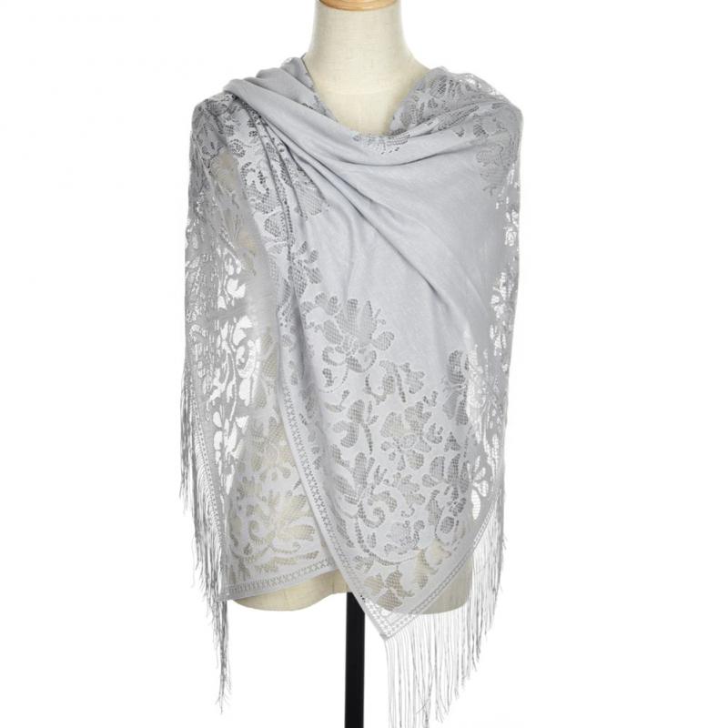 Sjaal dame winter warm polyester lange wikkelsjaal moslim katoen en linnen effen kleur jacquard kwastje grote sjaal hollo: 05