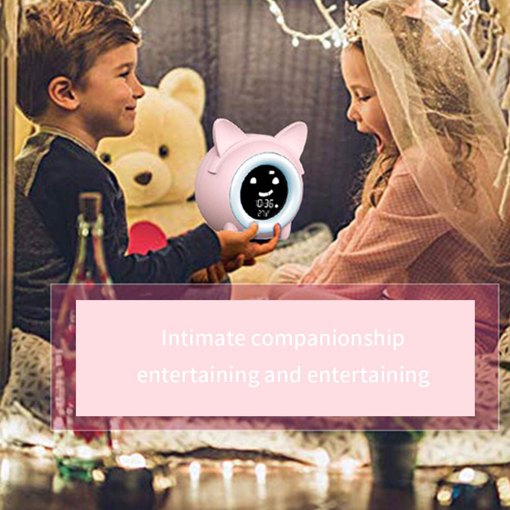Kids Child Alarm Clock Sleep Training Clock Colorful Night Light Digital Wake Up Clock With Temperature NAP Timer For Bedroom