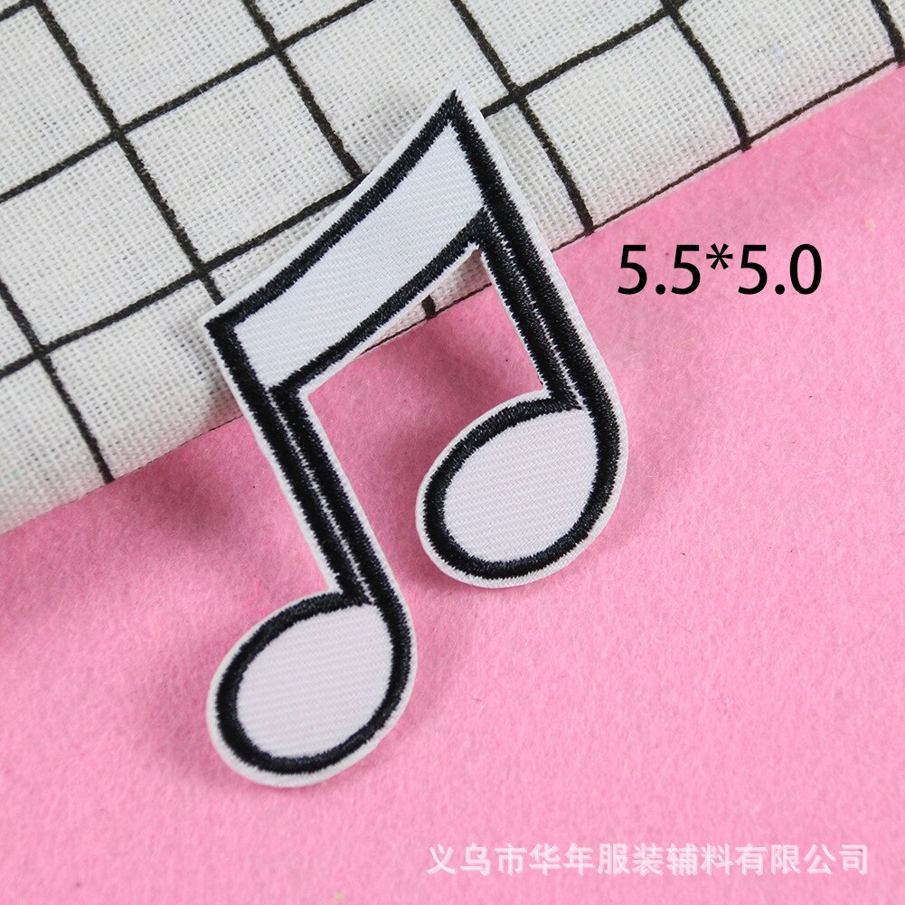 Music Note Patches Stickers Ijzer Op Kleding Warmteoverdracht Applique Diy Geborduurde Applicaties Doek Patch: 4