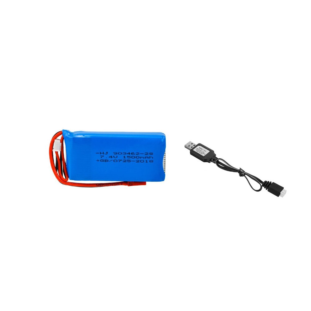 7,4 V 1500mah Lipo batería para WLtoys V913 L959 L969 L979 L202 L212 A959 12428 HJ816 HJ817 RC piezas del coche 903462 batería + cargador: Blanco