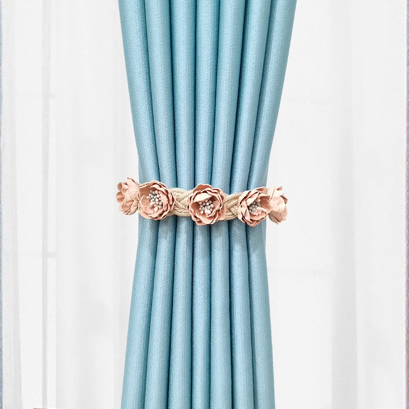 Pince à cordon pour rideaux, porte-rideau avec crochets et aimants: 1PCs Flowers1