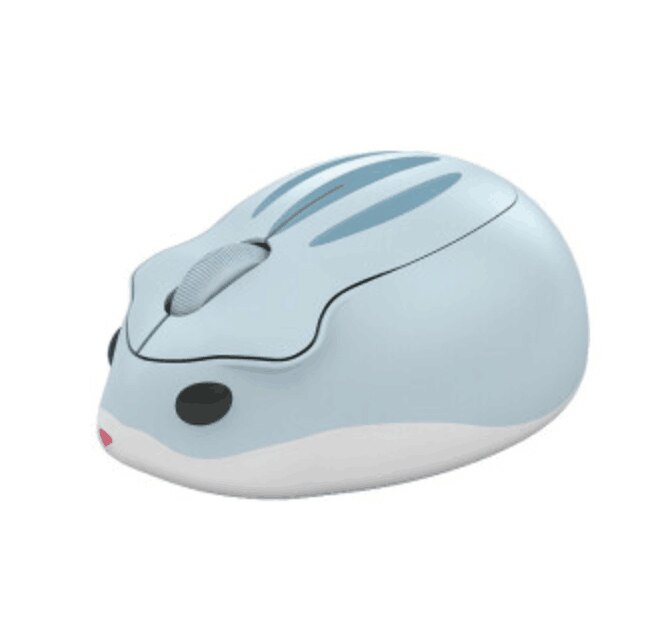 CHYI Cute Cartoon Pink Wireless Mouse USB Optical Computer Mini Mouse 1600DPI Hamster Small Hand Mice For Girl Laptop: Blue