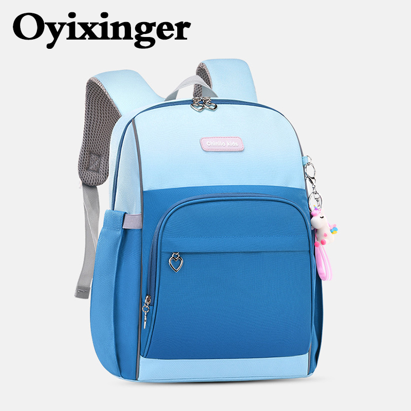 OYIXINGER Nylon Rucksack Atmungs Schul Für Primäbetreffend Studenten freundlicher Wasserdichte Junge Für Teenager Mädchen Patchwork Rucksack