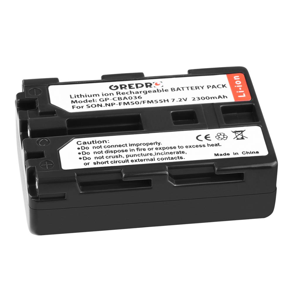 Batería de NP-FM50 para Sony NP, FM50, FM55H, NP-FM55H, NP-FM30, NP-FM50, NP-FM51, NP-FM70, NP-FM71 NP, QM71, QM71D, FM90, 2 uds.: 1x Battery