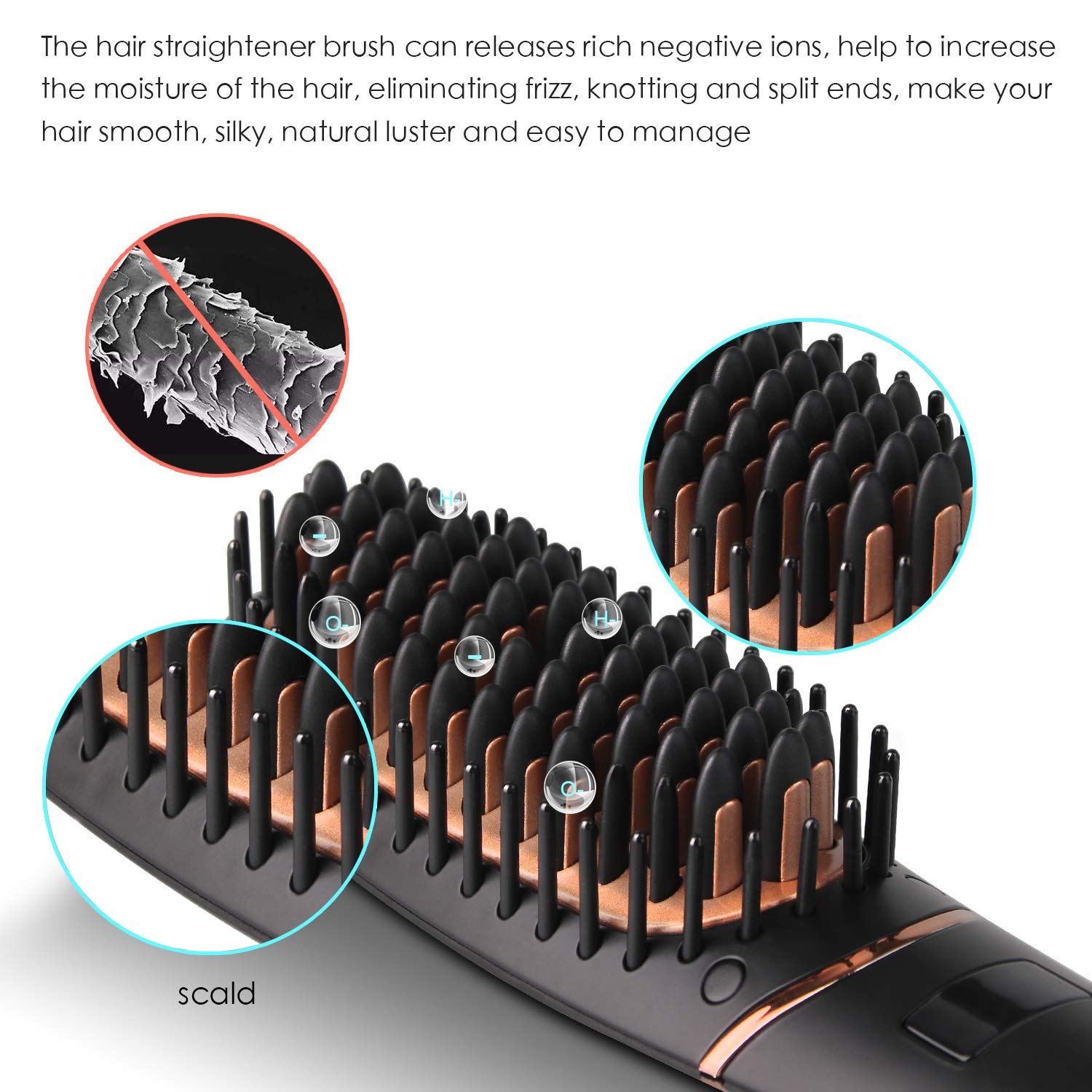 Kit barbe pour homme peigne à lisser brosse à barbe chauffante moustache homme peigne à raser femmes brosse à lisser les cheveux