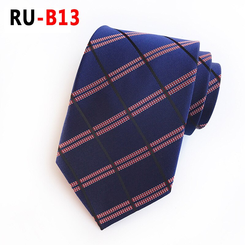 Silk Jacquard 8 cm Plaid Tie Suit Business Tie: RU-B13