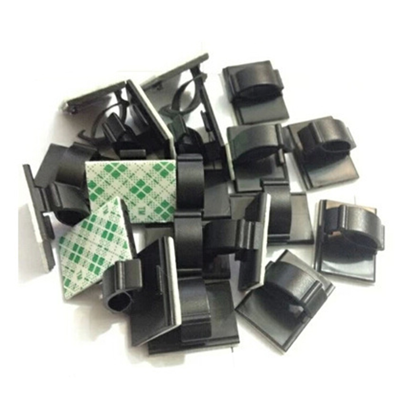 100 Pieces Adhesive Cable Clips Wire Cable Holder Clamps Cable Tie Holder for Car Office and Home