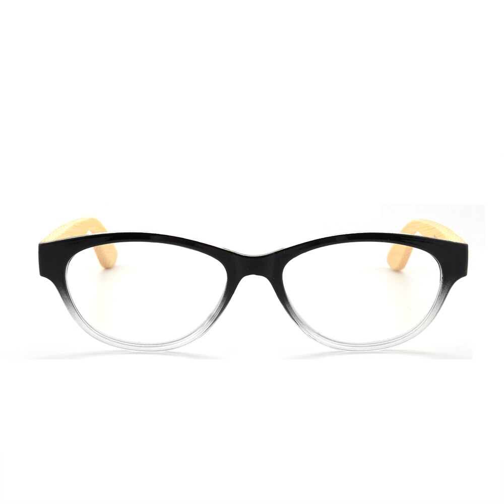 Gudzws Blue Light Rays Blocking Reading Glasses Anti Blue Fatigue Natural Bamboo Legs with Plastic Frame Classic Rectangle Reade