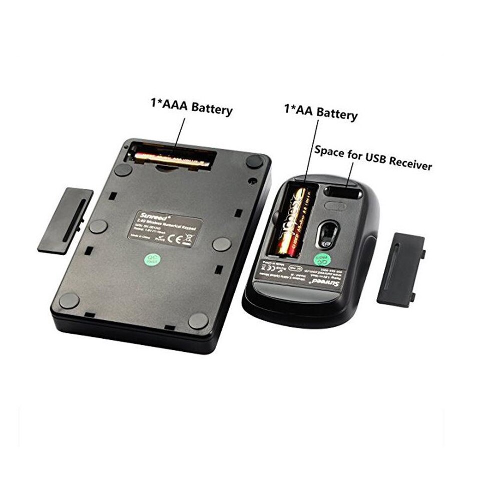 2.4GHz 18 Keys Wireless Numeric Keypad Number Keyboard Optical Mouse Combo Set