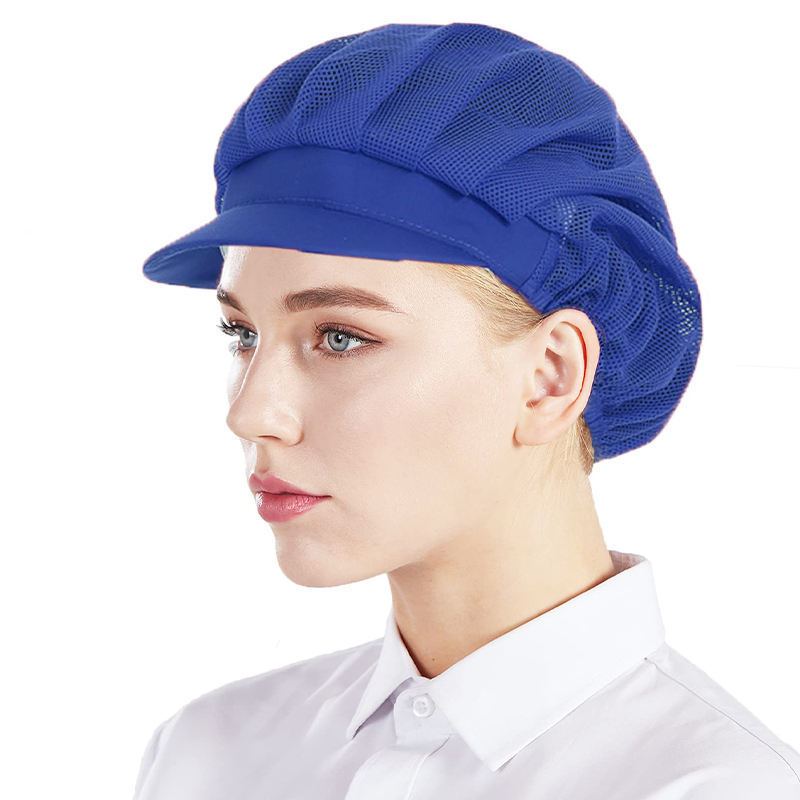 2pcs or 5pcs Kitchen Cooking Hat Food Service Mesh Cap Catering Elastic Working Hats Women Men Hair Cover Caps Workshop Hat