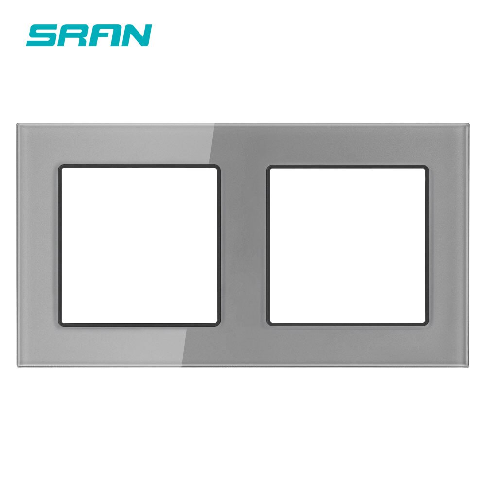 SRAN Blank panel without Installing iron plate 153mm*82mm white crystal glass switch socket panel for F series: Gray F6 Panel