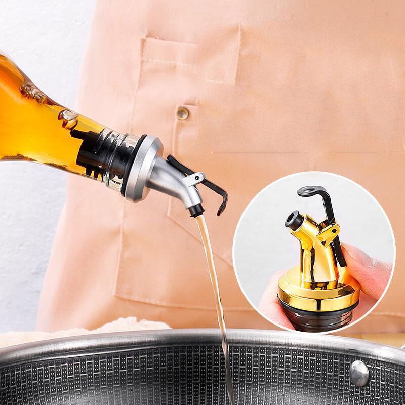 7 colores disponibles Tipo de empuje aceite de oliva del rociador de grado de alimentos cerradura de ABS sello de enchufe a prueba de fugas botella de aceite botella de tapón de Bar de cocina Gadgets