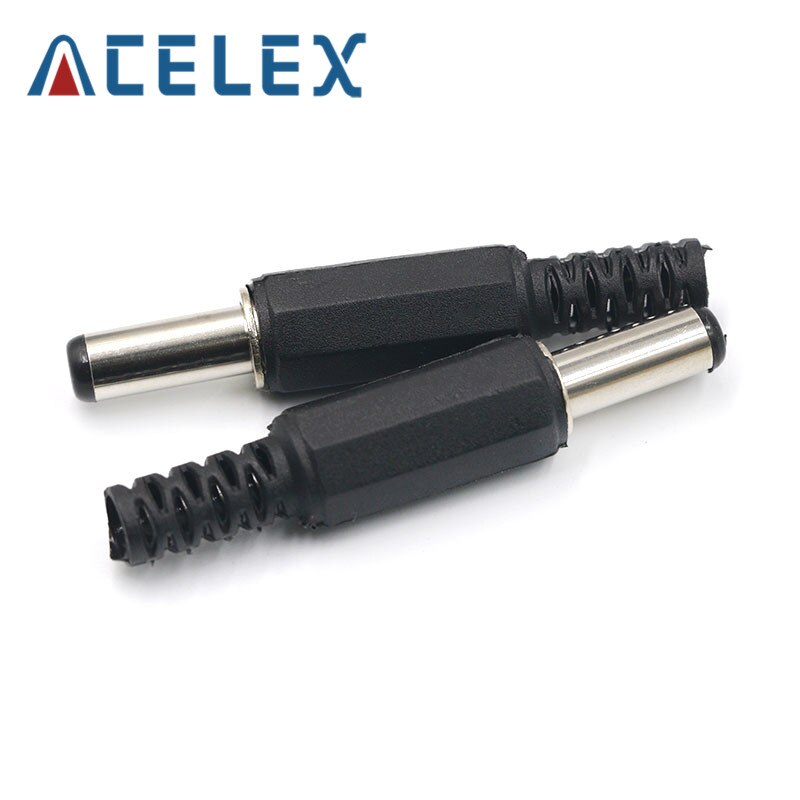 10PCS DC Power Connector pin 2.1x5.5mm Female Plug Jack + Male Plug Jack Socket Adapter PCB Mount DIY Adapter Connector 2.1X5.5: Male Jack 10pcs