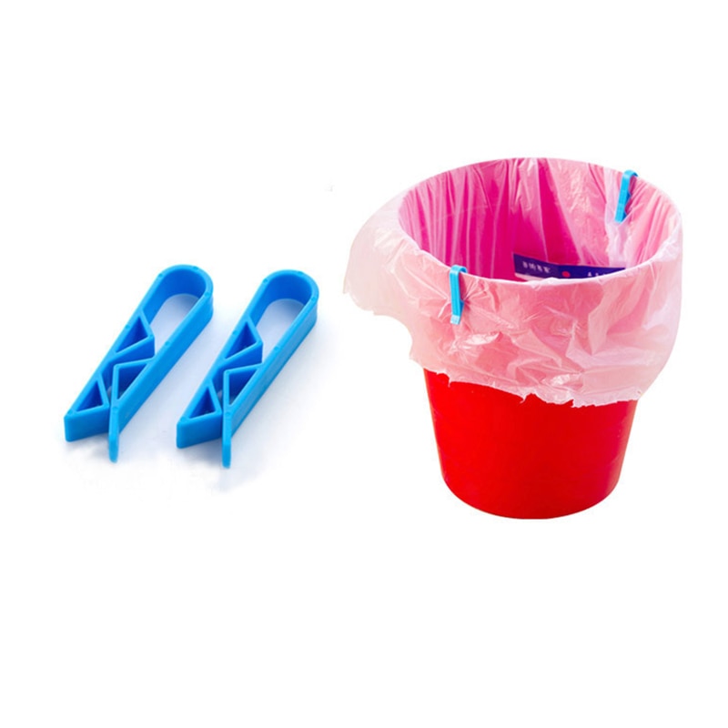 2pcs Plastic Trash Can Clip Garbage Can Waste Fixed Clip Slipproof Trash Holders Garbage Bag Clip